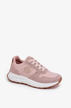 Big Star Shoes Buty Sportowe Na Platformie|Buty Sportowe Big Star*Sneakersy Damskie Na Platformie Big Star RR274489 Hi-Poly System Różowe