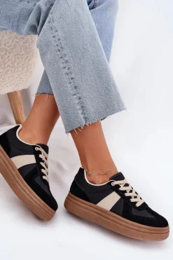 Boto Buty Sportowe Na Platformie|Sneakersy Damskie*Sneakersy Damskie Na Platformie Czarne Dovina