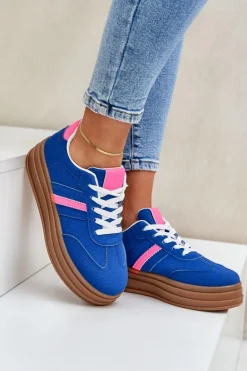 Damskie Boto Sneakersy Damskie Na Platformie Granatowe Dravinnia