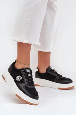 Online Big Star Shoes Sneakersy Damskie Na Platformie Big Star RR274573 HI-POLY SYSTEM Czarne Czarny