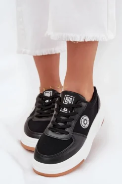 Online Big Star Shoes Sneakersy Damskie Na Platformie Big Star RR274573 HI-POLY SYSTEM Czarne Czarny