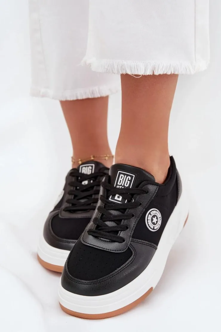 Online Big Star Shoes Sneakersy Damskie Na Platformie Big Star RR274573 HI-POLY SYSTEM Czarne Czarny