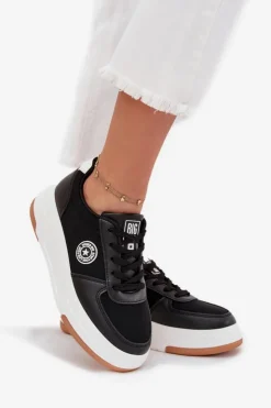 Online Big Star Shoes Sneakersy Damskie Na Platformie Big Star RR274573 HI-POLY SYSTEM Czarne Czarny