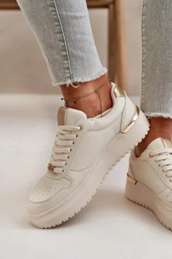 Big Star Shoes Buty Sportowe Big Star|Sneakersy Damskie*Sneakersy Damskie Na Platformie Big Star OO274757 HI-POLY SYSTEM Białe