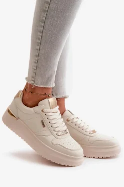 Big Star Shoes Buty Sportowe Big Star|Sneakersy Damskie*Sneakersy Damskie Na Platformie Big Star OO274757 HI-POLY SYSTEM Białe