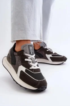 Best Big Star Shoes Sneakersy Damskie Na Platformie Memory Foam System Big Star NN274683 Czarne