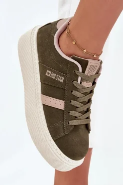 Damskie Big Star Shoes Sneakersy Damskie Na Platformie Big Star SS274349 Zielone
