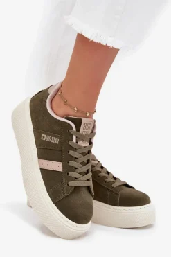Damskie Big Star Shoes Sneakersy Damskie Na Platformie Big Star SS274349 Zielone