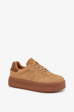 Damskie Big Star Shoes Sneakersy Damskie Na Platformie Big Star SS274762 Camel