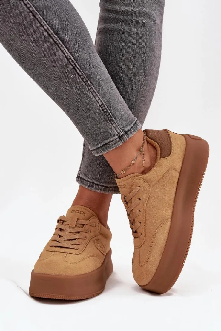 Damskie Big Star Shoes Sneakersy Damskie Na Platformie Big Star SS274762 Camel