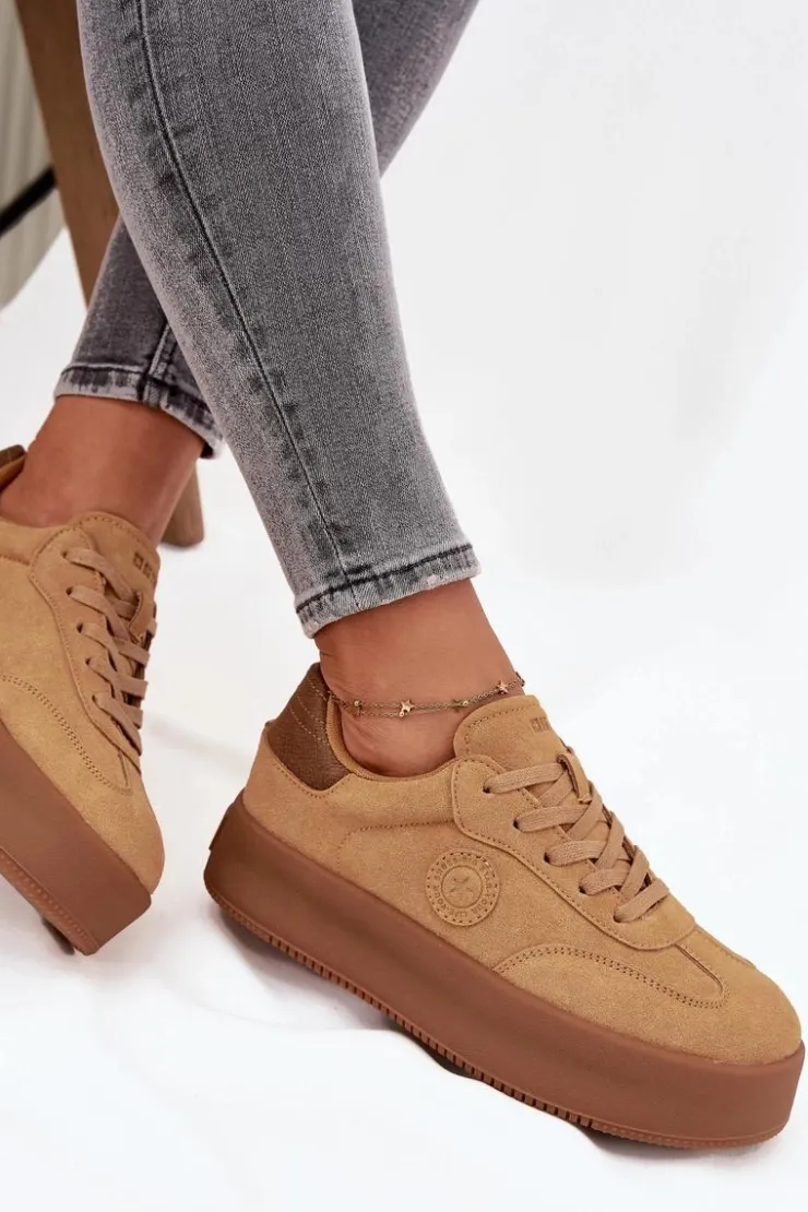 Damskie Big Star Shoes Sneakersy Damskie Na Platformie Big Star SS274762 Camel