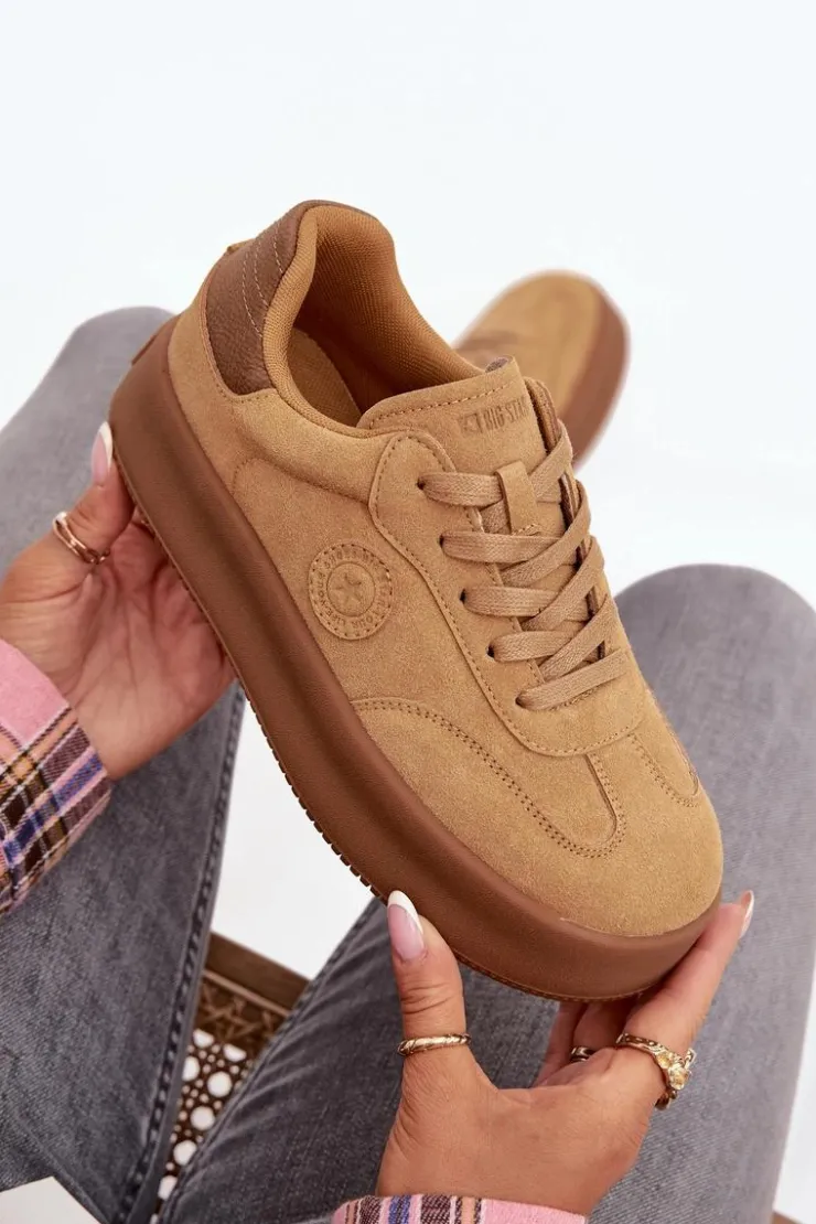 Damskie Big Star Shoes Sneakersy Damskie Na Platformie Big Star SS274762 Camel