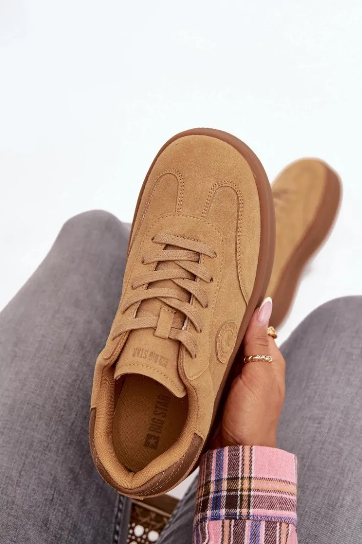 Damskie Big Star Shoes Sneakersy Damskie Na Platformie Big Star SS274762 Camel