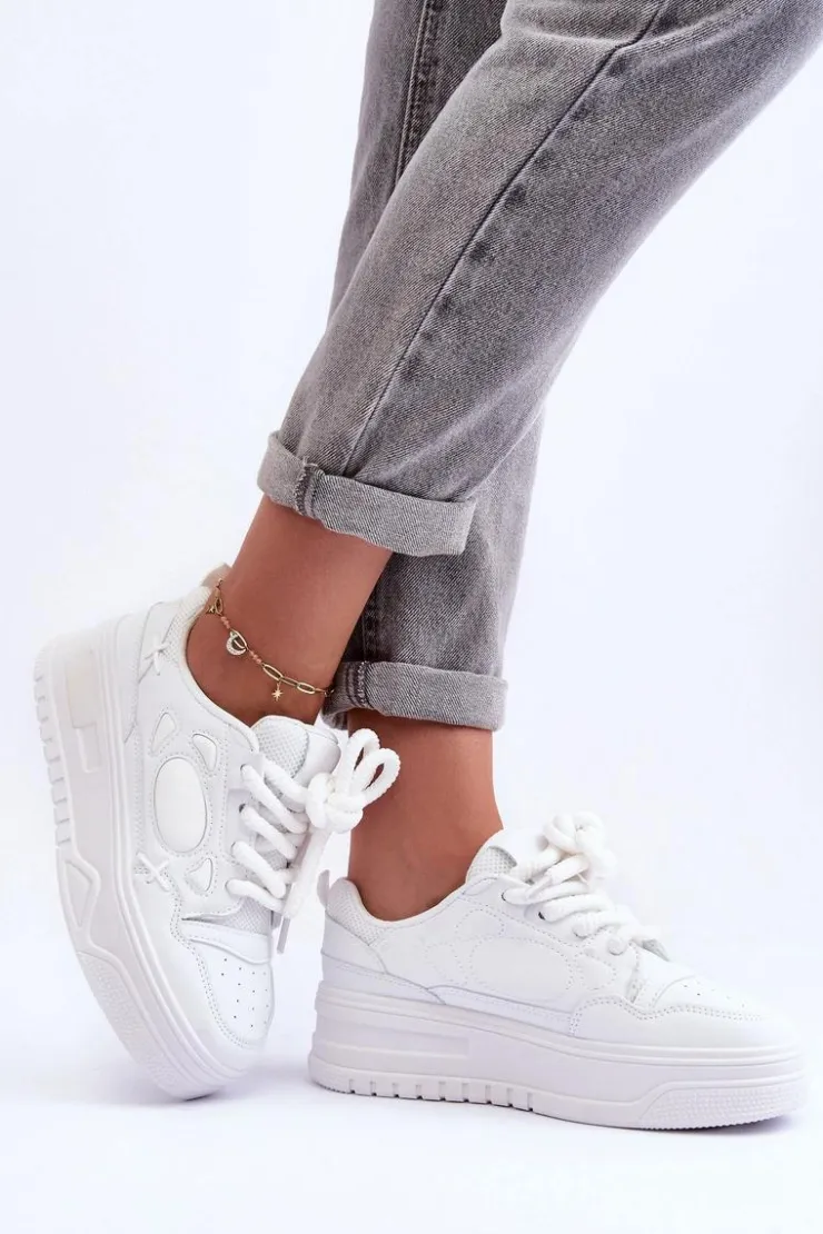 Boto Buty Sportowe Na Platformie|Sneakersy Damskie*Sneakersy Damskie Na Platformie Białe Finos