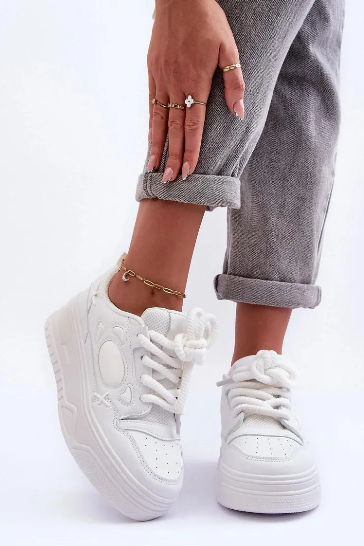 Boto Buty Sportowe Na Platformie|Sneakersy Damskie*Sneakersy Damskie Na Platformie Białe Finos