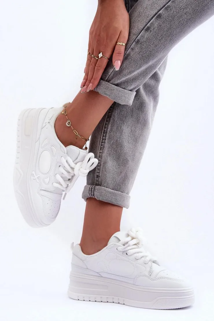 Boto Buty Sportowe Na Platformie|Sneakersy Damskie*Sneakersy Damskie Na Platformie Białe Finos