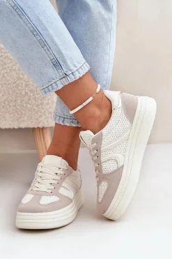 Boto Buty Sportowe Na Platformie|Sneakersy Damskie*Sneakersy Damskie Na Platformie Beżowe Lesida Beżowy