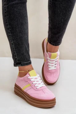 Hot Boto Sneakersy Damskie Na Platformie Różowe Dravinnia