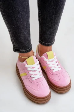 Hot Boto Sneakersy Damskie Na Platformie Różowe Dravinnia