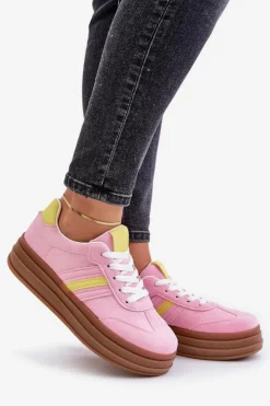 Hot Boto Sneakersy Damskie Na Platformie Różowe Dravinnia