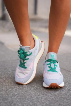 Sale Big Star Shoes Sneakersy Damskie Na Platformie Memory Foam System Big Star NN274682 Niebieskie