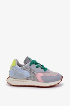 Sale Big Star Shoes Sneakersy Damskie Na Platformie Memory Foam System Big Star NN274682 Niebieskie