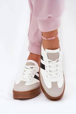 Boto Sneakersy Damskie*Sneakersy Damskie Na Platformie Z Eko Skóry Białe Elaraven