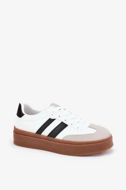 Boto Sneakersy Damskie*Sneakersy Damskie Na Platformie Z Eko Skóry Białe Elaraven