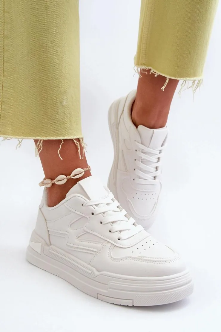 Boto Buty Sportowe Na Platformie|Sneakersy Damskie*Sneakersy Damskie Na Platformie Z Eko Skóry Białe Lynnette Biały