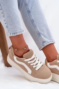 Boto Buty Sportowe Na Platformie|Sneakersy Damskie*Sneakersy Damskie Na Platformie Khaki Tellnira Beżowy
