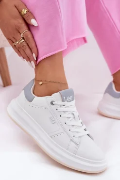 Outlet Lee Sneakersy Damskie Na Platformie NAOMI WOMEN LOW 50251012.06K Białe