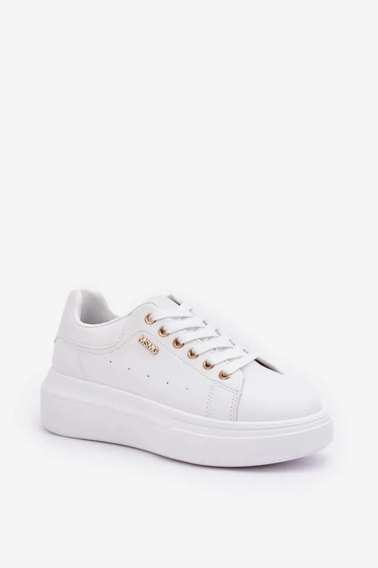 Boto Buty Sportowe Na Platformie|Sneakersy Damskie*Sneakersy Damskie Na Platformie Eko Skóra Białe Lelandine Biały