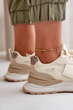 Best Boto Sneakersy Damskie Na Platformie Beżowe Nevelaine