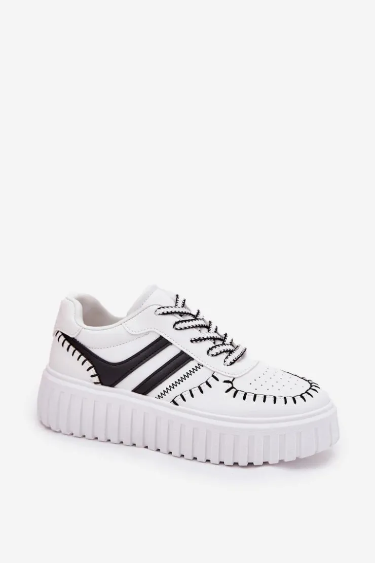 Boto Buty Sportowe Na Platformie|Sneakersy Damskie*Sneakersy Damskie Na Platformie Biało-Czarne Ofenale Biały