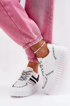Boto Buty Sportowe Na Platformie|Sneakersy Damskie*Sneakersy Damskie Na Platformie Biało-Czarne Ofenale Biały