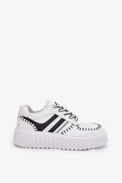 Boto Buty Sportowe Na Platformie|Sneakersy Damskie*Sneakersy Damskie Na Platformie Biało-Czarne Ofenale Biały