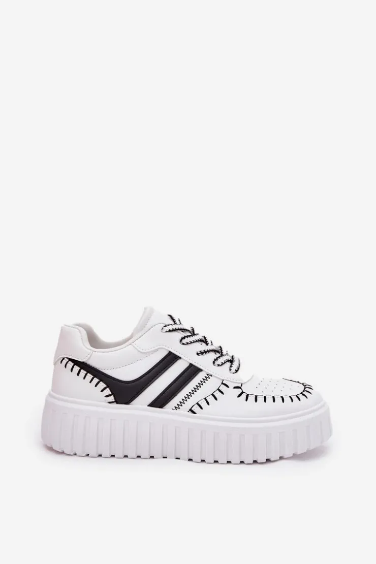Boto Buty Sportowe Na Platformie|Sneakersy Damskie*Sneakersy Damskie Na Platformie Biało-Czarne Ofenale Biały