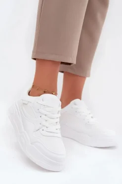 Damskie Big Star Shoes Sneakersy Damskie Na Platformie Big Star SS274590 HI-POLY SYSTEM Białe