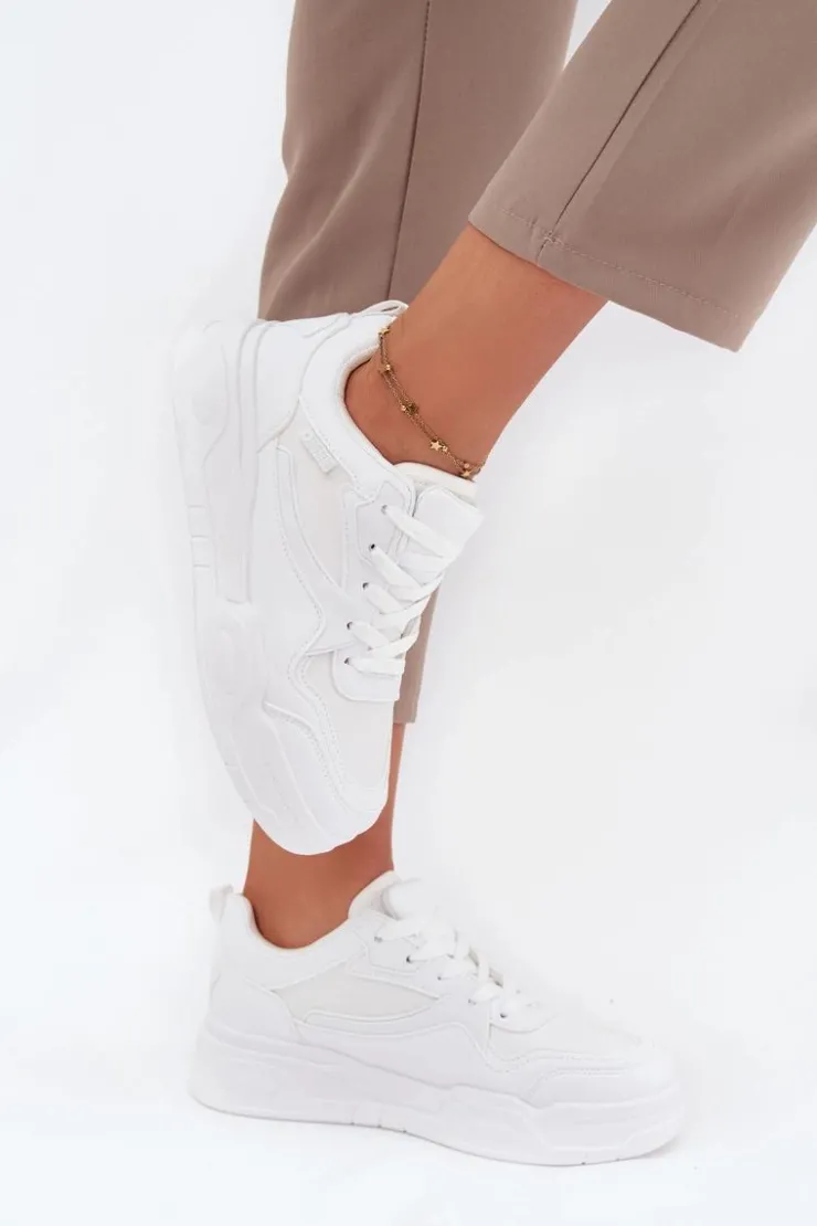 Damskie Big Star Shoes Sneakersy Damskie Na Platformie Big Star SS274590 HI-POLY SYSTEM Białe