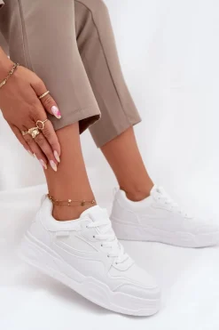 Damskie Big Star Shoes Sneakersy Damskie Na Platformie Big Star SS274590 HI-POLY SYSTEM Białe