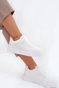 Damskie Big Star Shoes Sneakersy Damskie Na Platformie Big Star SS274590 HI-POLY SYSTEM Białe