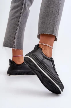 Big Star Shoes Buty Sportowe Big Star|Sneakersy Damskie*Sneakersy Damskie Na Platformie Big Star NN274255 Czarne Czarny