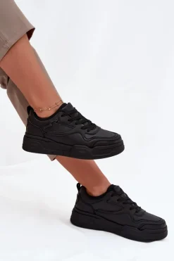 Discount Big Star Shoes Sneakersy Damskie Na Platformie Big Star SS274589 HI-POLY SYSTEM Czarne Czarny