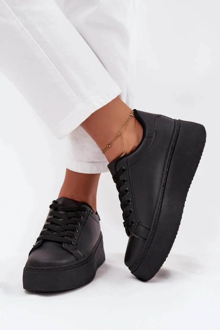 Boto Buty Sportowe Na Platformie|Sneakersy Damskie*Sneakersy Damskie Na Platformie Czarne Sallira Czarny