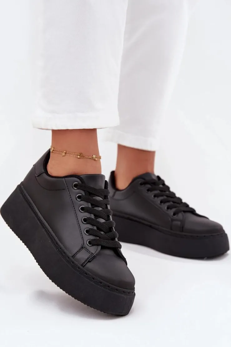 Boto Buty Sportowe Na Platformie|Sneakersy Damskie*Sneakersy Damskie Na Platformie Czarne Sallira Czarny