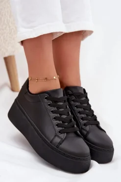 Boto Buty Sportowe Na Platformie|Sneakersy Damskie*Sneakersy Damskie Na Platformie Czarne Sallira Czarny