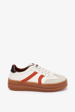 Damskie Evento Sneakersy Damskie Na Platformie Beżowe Tolianna