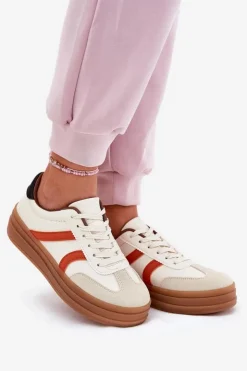 Damskie Evento Sneakersy Damskie Na Platformie Beżowe Tolianna