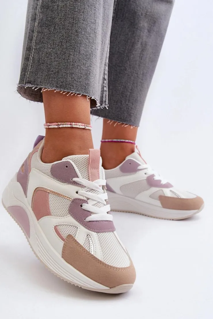 Clearance Boto Sneakersy Damskie Na Platformie Fioletowe Lenivia Fioletowy