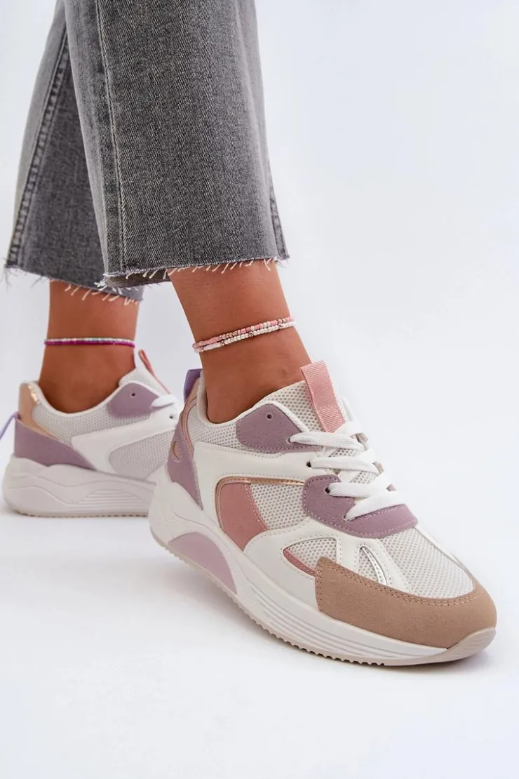 Clearance Boto Sneakersy Damskie Na Platformie Fioletowe Lenivia Fioletowy